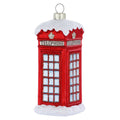 Glazen kerstornament rode telefooncel, 12,5 cm