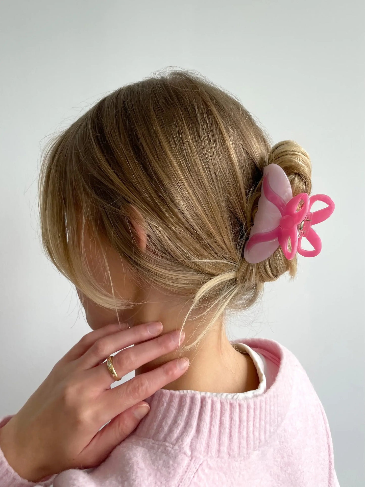 Pink Bow Hair Clip
