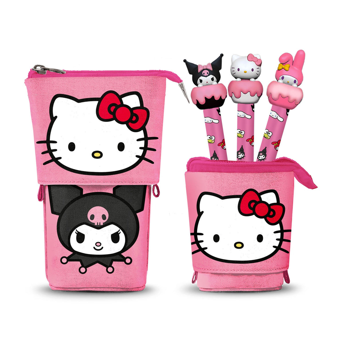 Étui Cute + 3 Stylos Gel Effaçables Hello Kitty « Playful »
