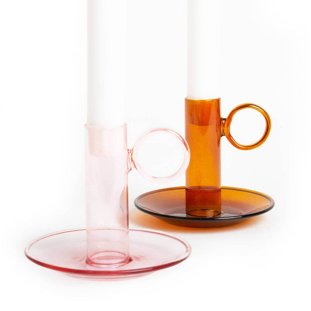 Amber Crystal Candle Holder