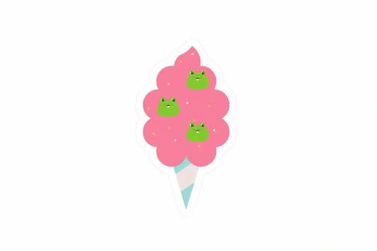 Kawaii Cotton Candy Frog Sticker