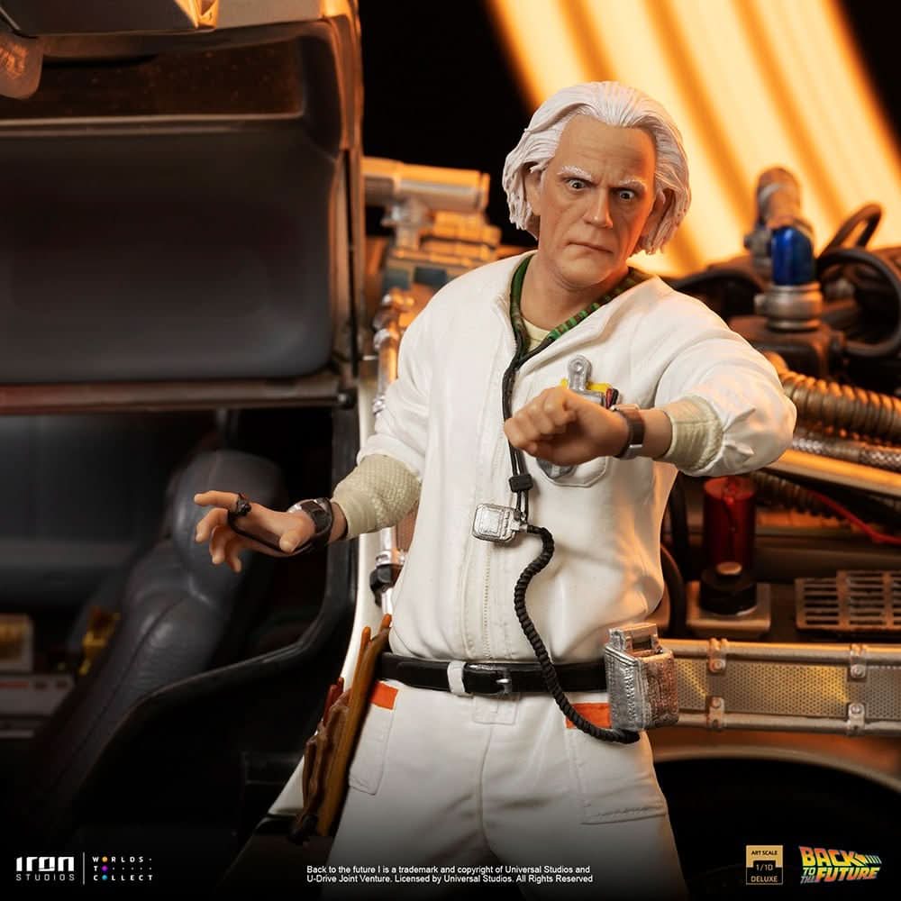 Statue Delorean Full Set Deluxe - Back to the Future - Art Scale 1/10