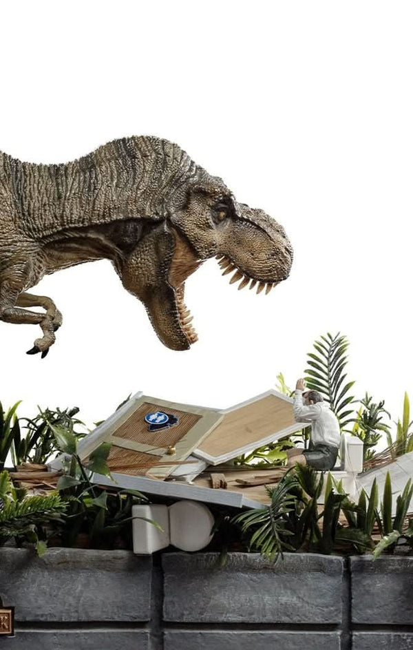 Statue T-Rex Attack Donald Gennaro - Jurassic Park - Demi Scale 1/20