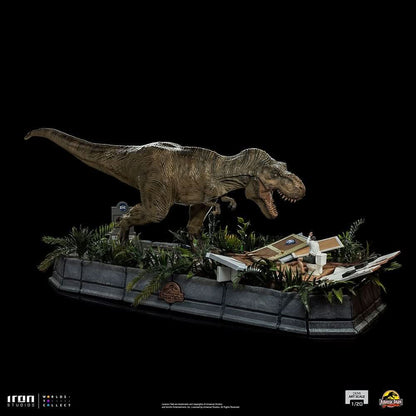 Statue T-Rex Attack Donald Gennaro - Jurassic Park - Demi Scale 1/20
