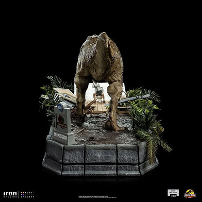 Statue T-Rex Attack Donald Gennaro - Jurassic Park - Demi Scale 1/20