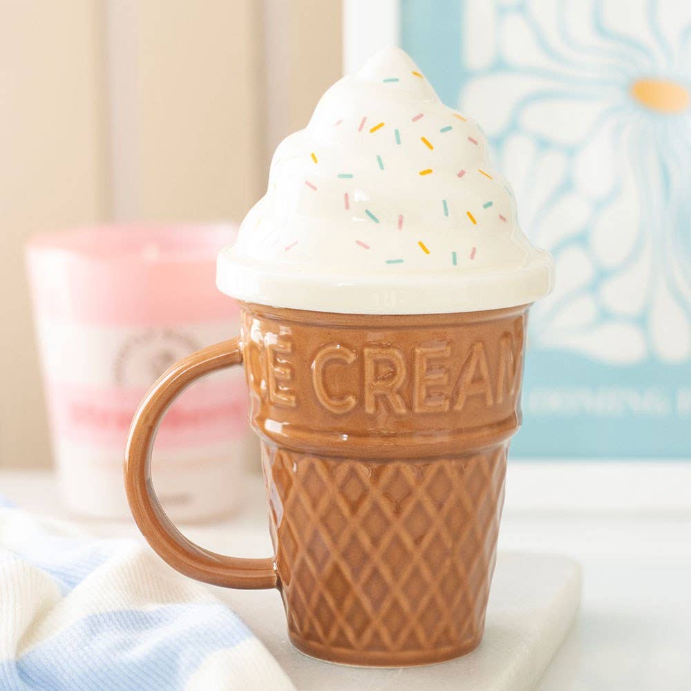 Mug Cornet de Glace avec Couvercle – 500 ml