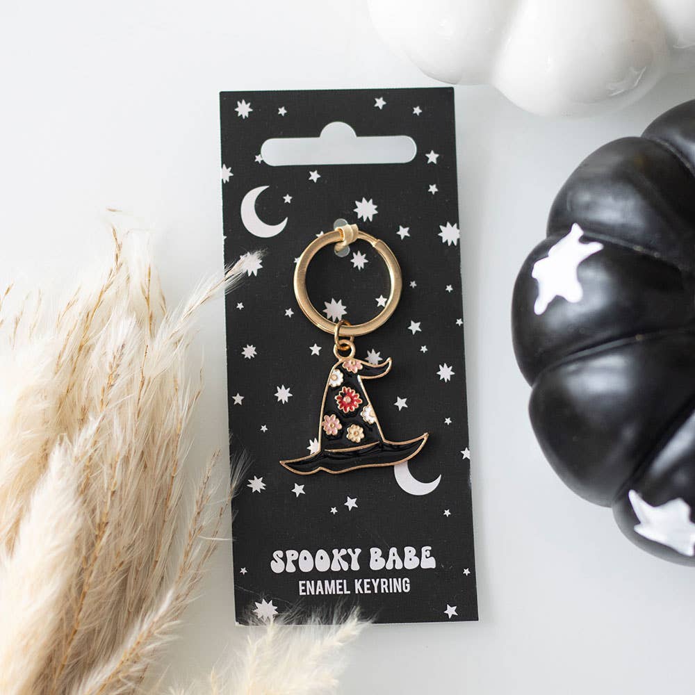 "Spooky Babe" Witch Hat Keychain