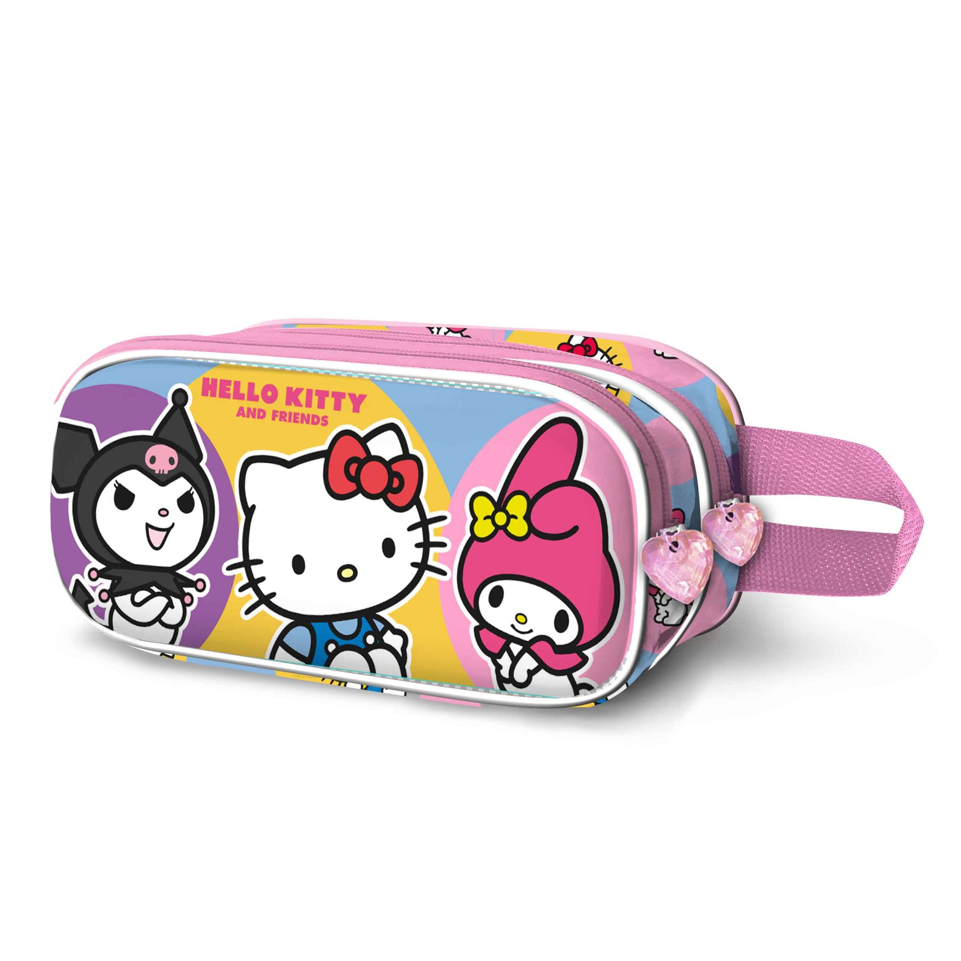 Trousse 3D Double Hello Kitty « Happy » – Rose