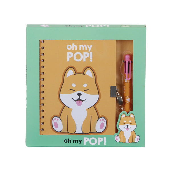 Coffret Journal + Stylo 6 Couleurs Oh My Pop! « Shiba »