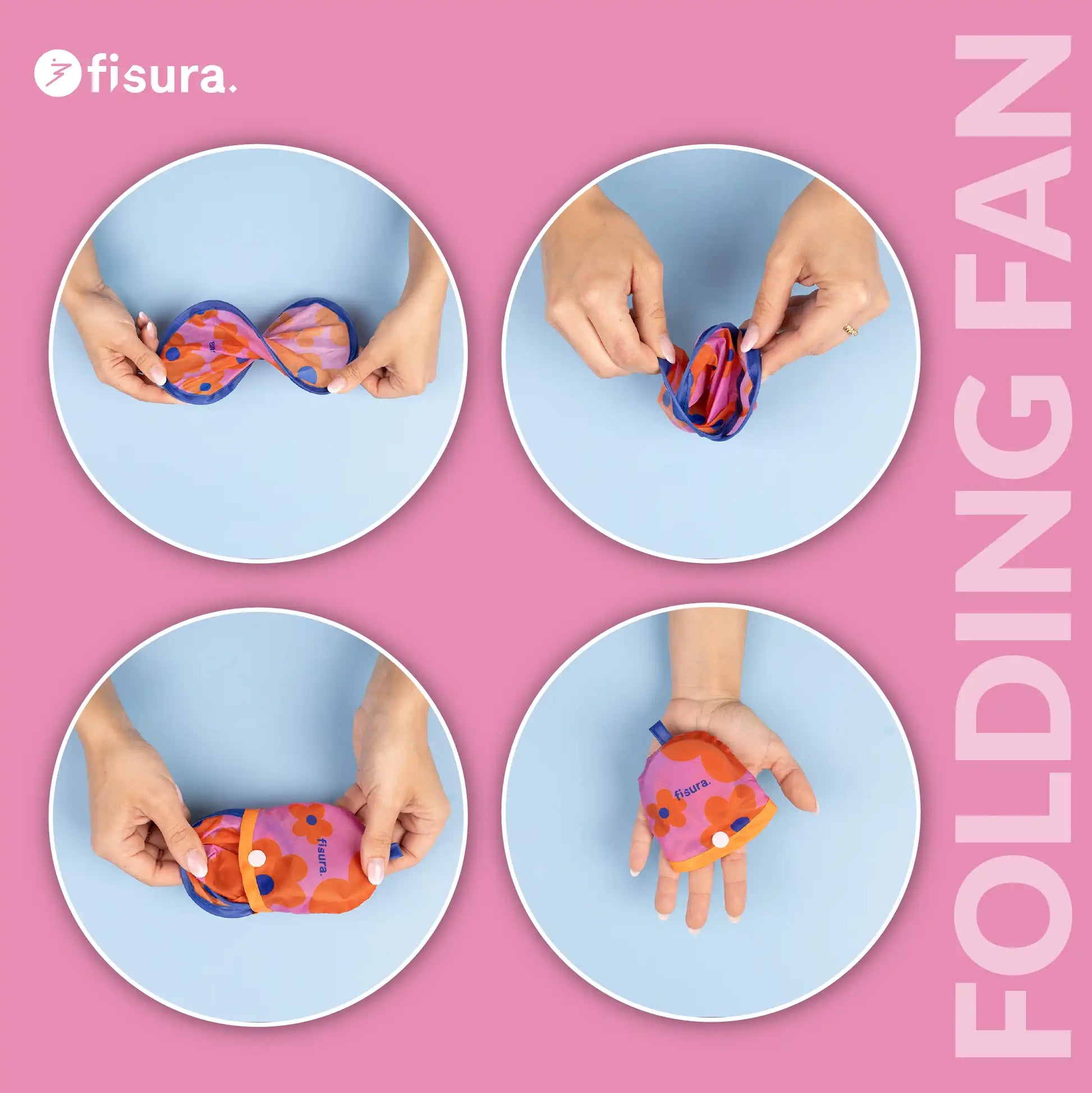 Éventail Pliable Imprimé à Fleurs – Fisura – vue 6