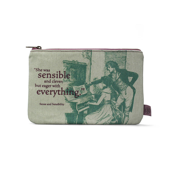 Jane Austen Sense and Sensibility Recycled Cotton Pouch