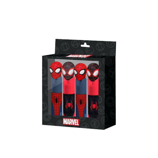 Spiderman - Set van 4 markeerstiften: Koraal en blauw