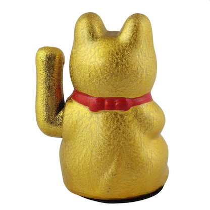 Chat Chanceux doré en céramique 17cm