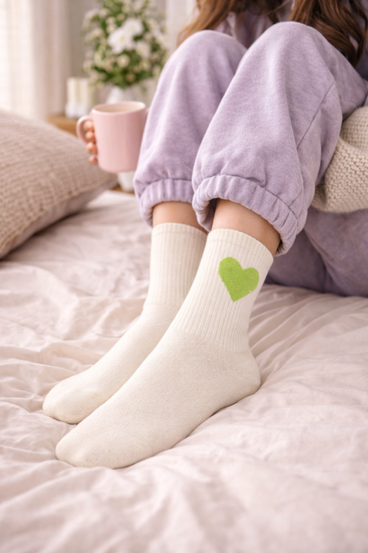Chaussettes Cœur Vert Doux