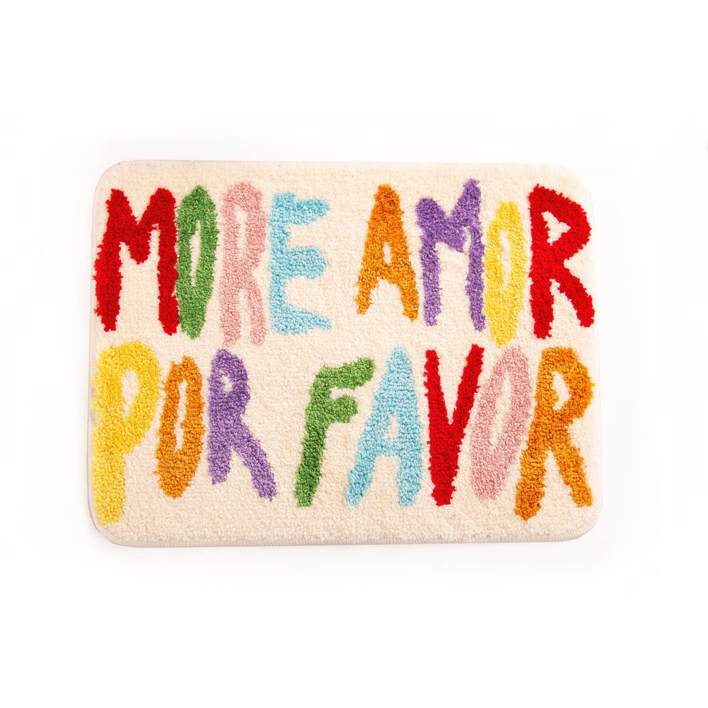 Badematte „More Amor por Favor“ – Regenbogen