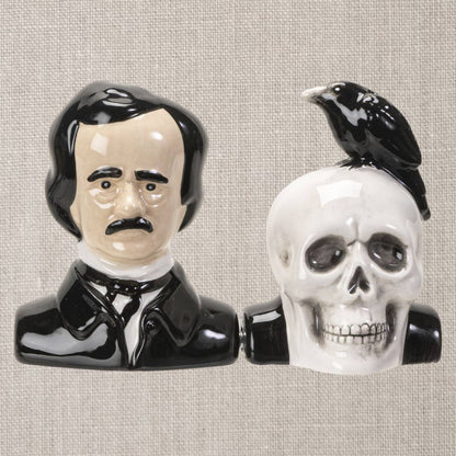 Edgar Allan Poe keramische zout- en peperstrooier set