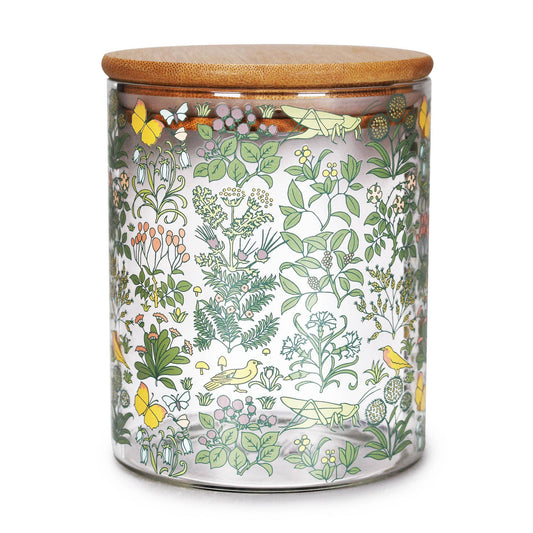 Glazen voedselbewaarcontainer van de William Morris Botanische Tuin