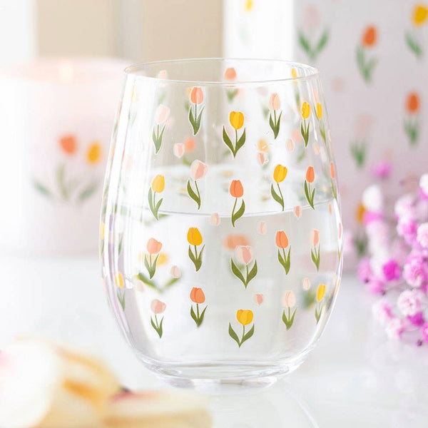 Tulpvormig glas zonder steel