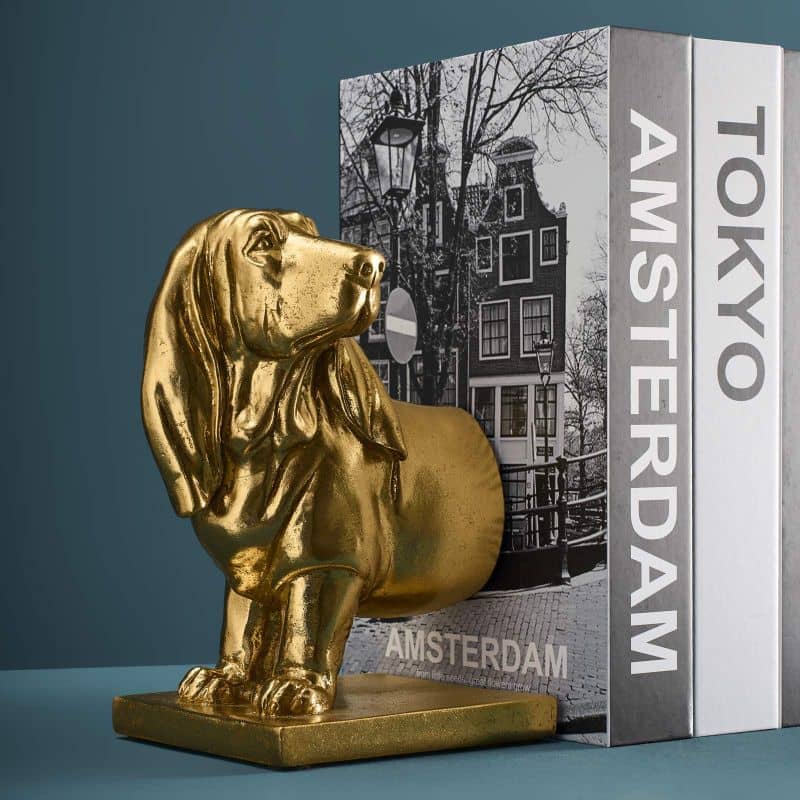 S/2 Serre-livres Teckel, Or 27,5 x 14 x 20 cm