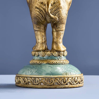 Gouden olifantenkroonluchter, poly/metaal, 28 x 11 x 46,5 cm