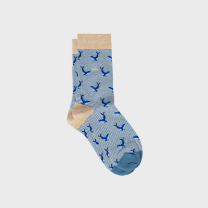 Chaussettes en coton peigné animaux - Baleine