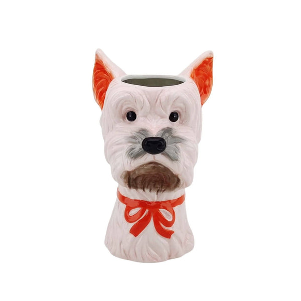 Bloemenvaas in de vorm van een hond - Roze/Oranje - 14,5 x 13 x 23,5 cm