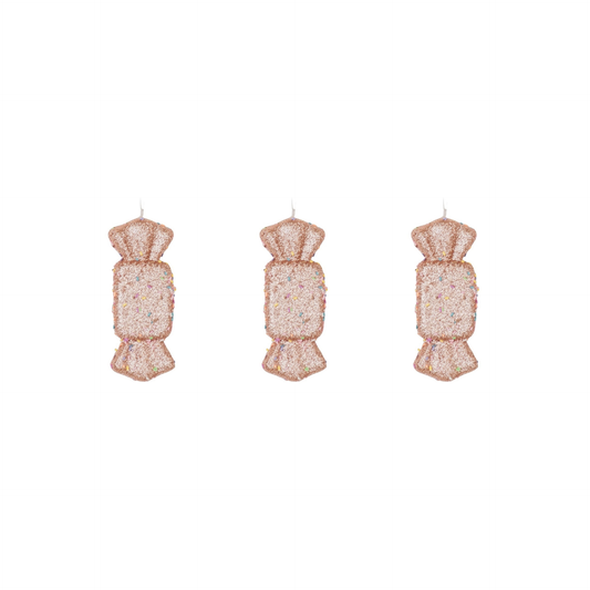 Christmas Hangers - 3 Caramel Foam Candies, Brown/Disco Dip - S3-5.5x