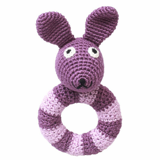 Ring rattle - Dark purple rabbit