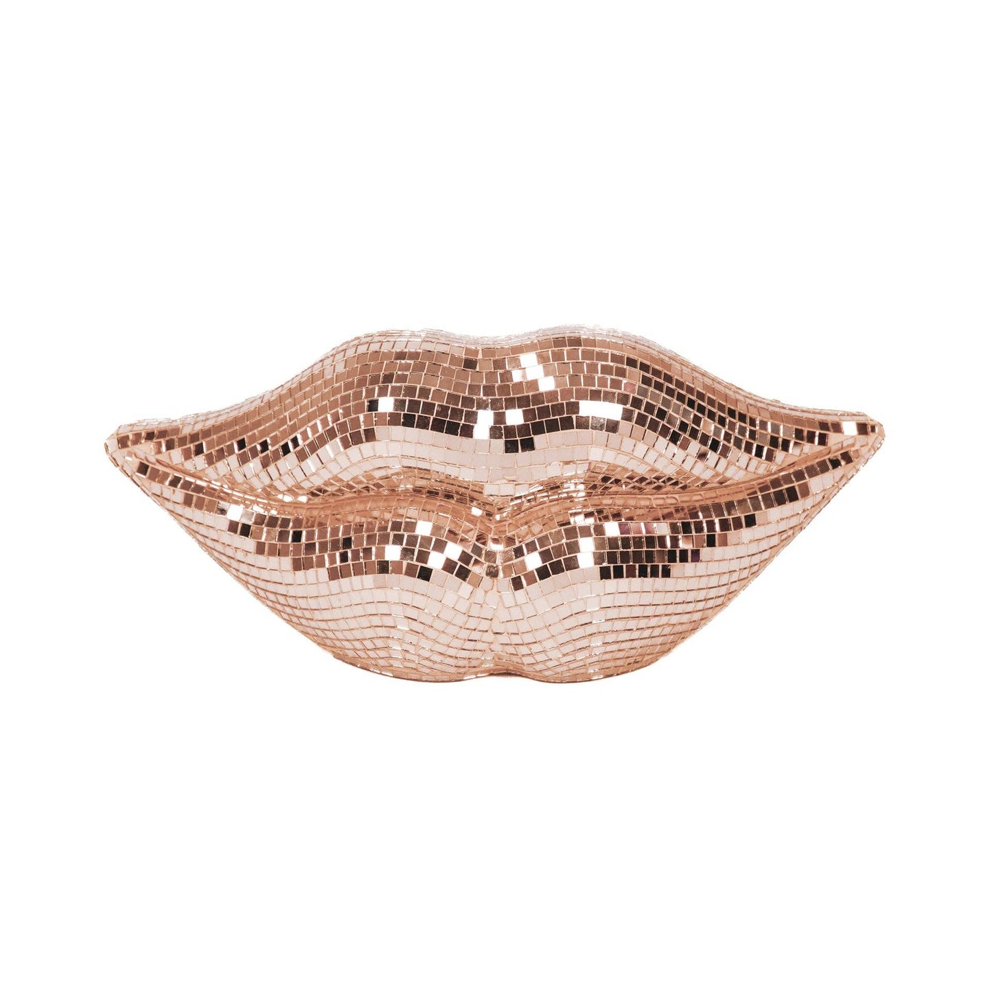 Ornament - Disco Lip - Glas - Roségoud - 29x10x13,5 cm
