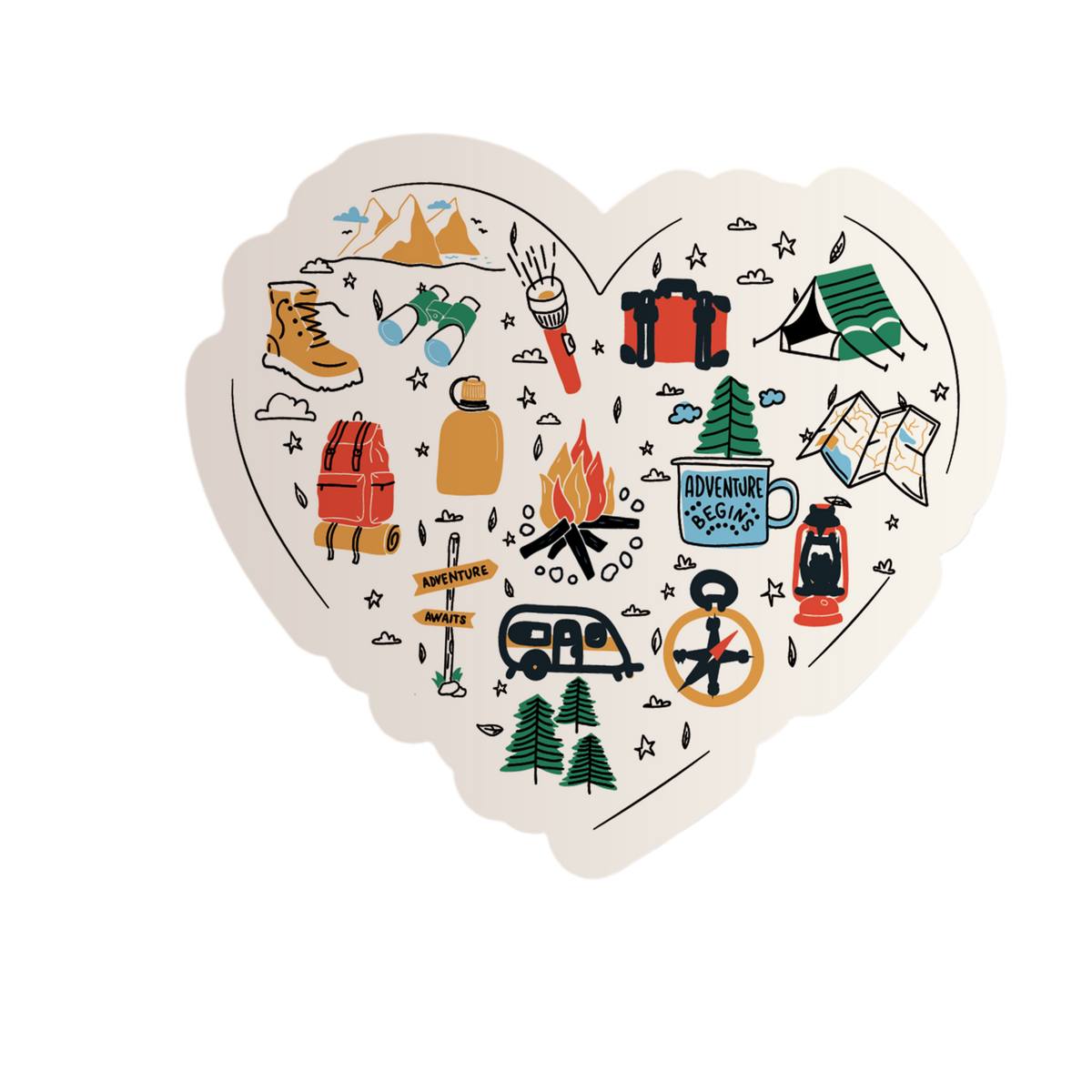 Autocollant Love Camping & Outdoor Adventure