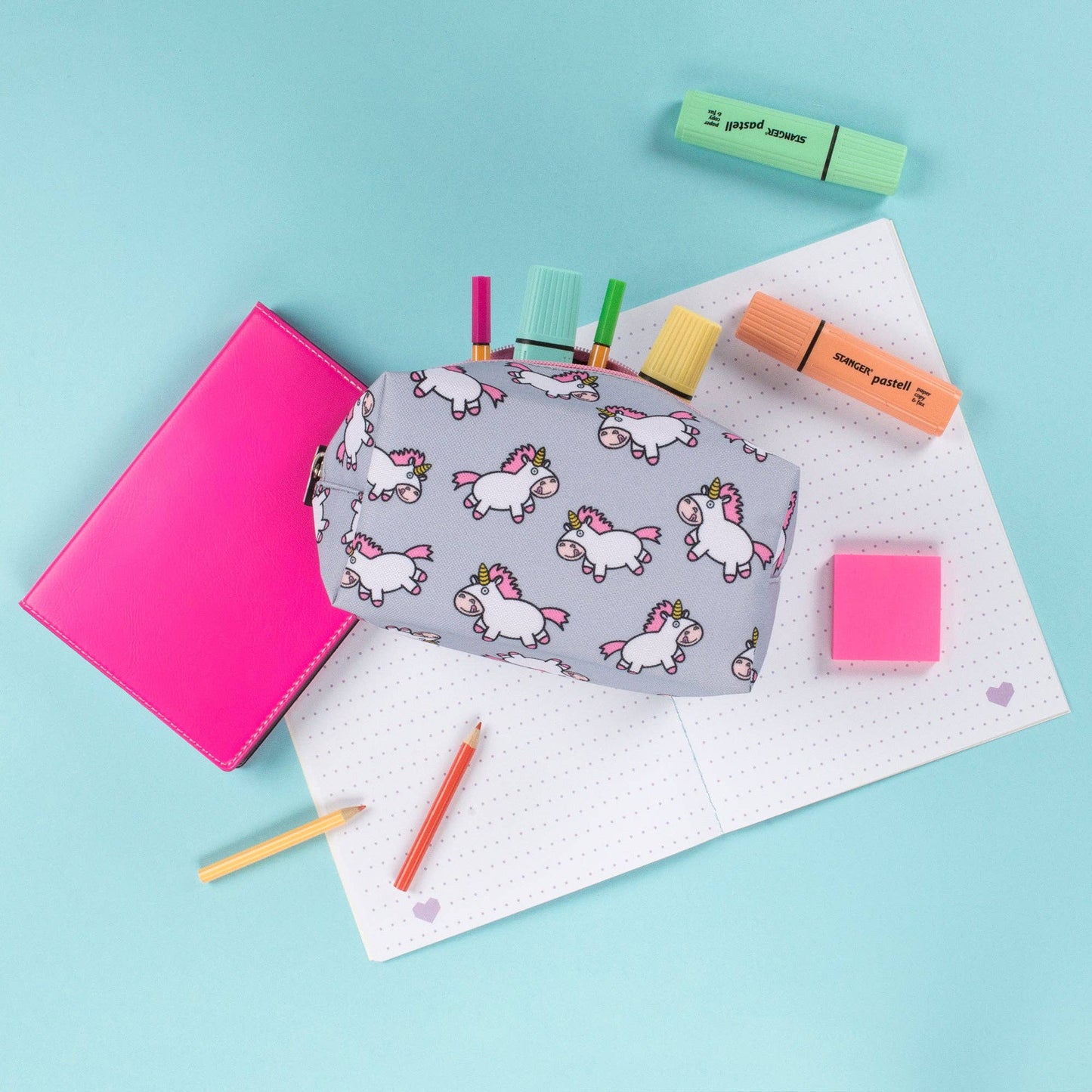 Trousse scolaire ou de maquillage Chubby licorne