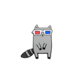 3D Cinema Raccoon Pin