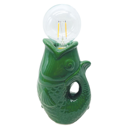 Déco LED poisson vert à piles L13,5 P8,2 H27cm