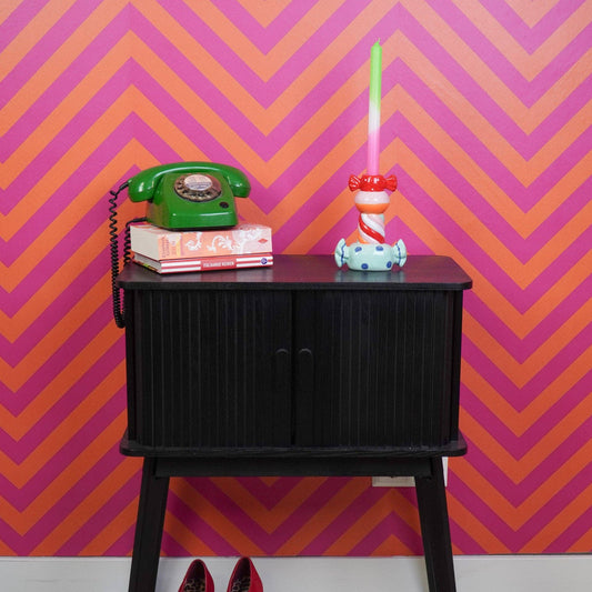 Kaarsenhouder in de vorm van toffee - Meerkleurig - 13x7x20cm