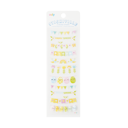 Autocollants transparents Stickiville Bannières de printemps – 2 planches – OOLY