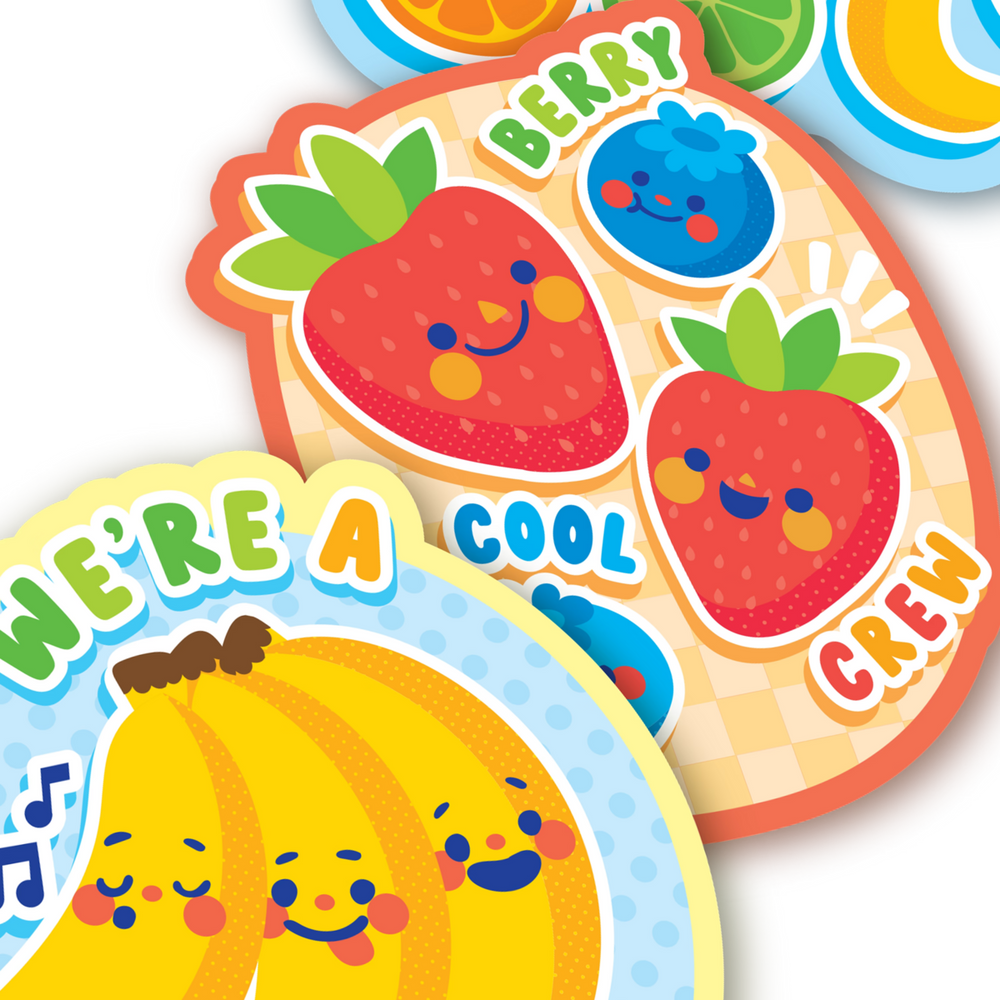Stickiville Fruit Friends Vinyl Stickers – Set of 4