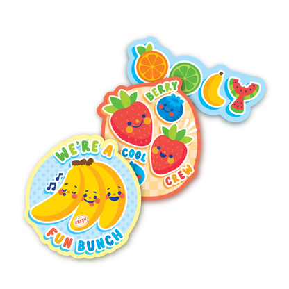 Stickiville Fruit Friends Vinyl Stickers – Set of 4