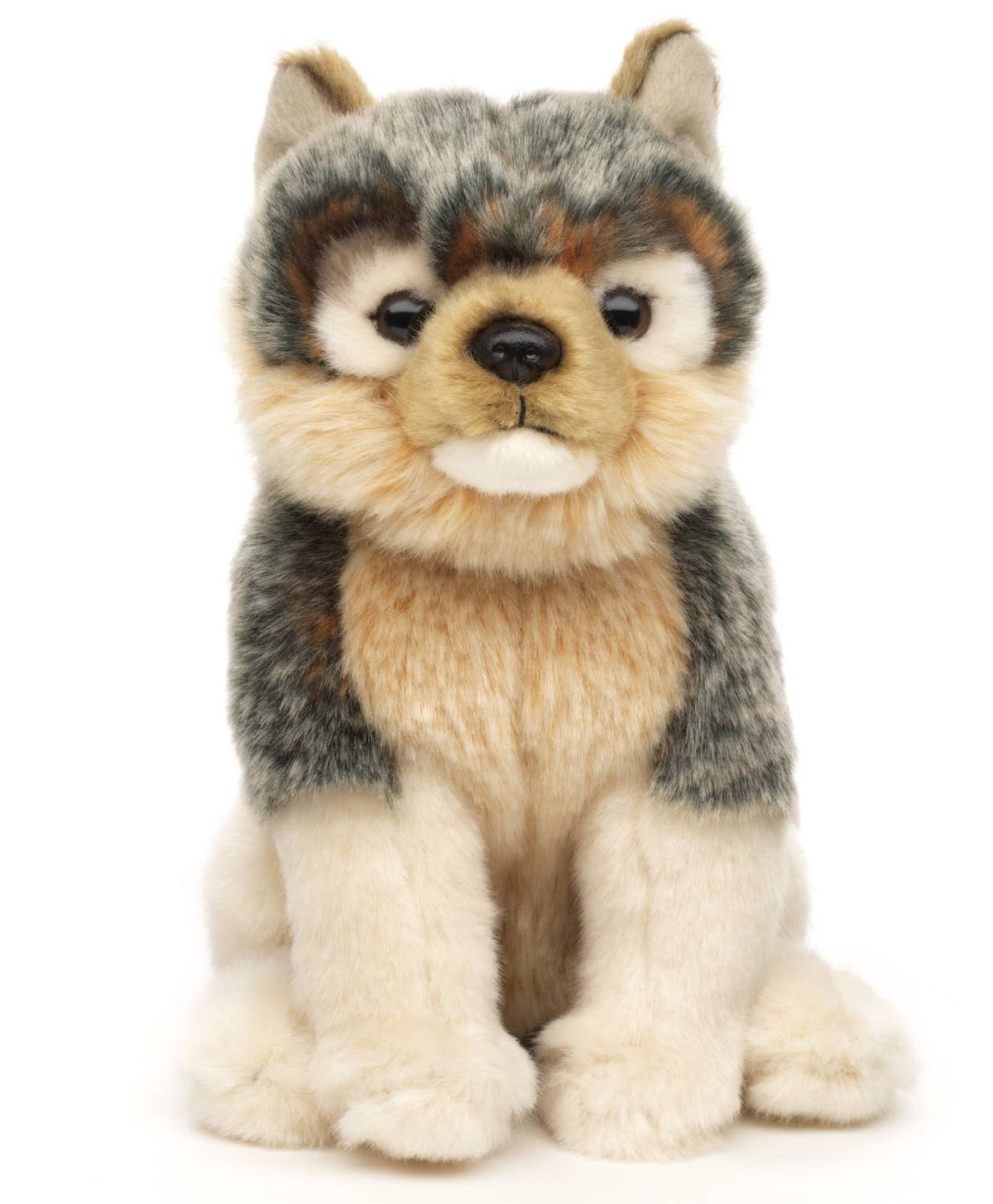 Peluche louveteau gris assis