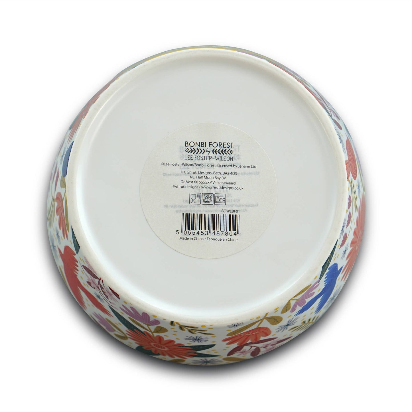 Ceramic bowl with floral design, positive and uplifting message