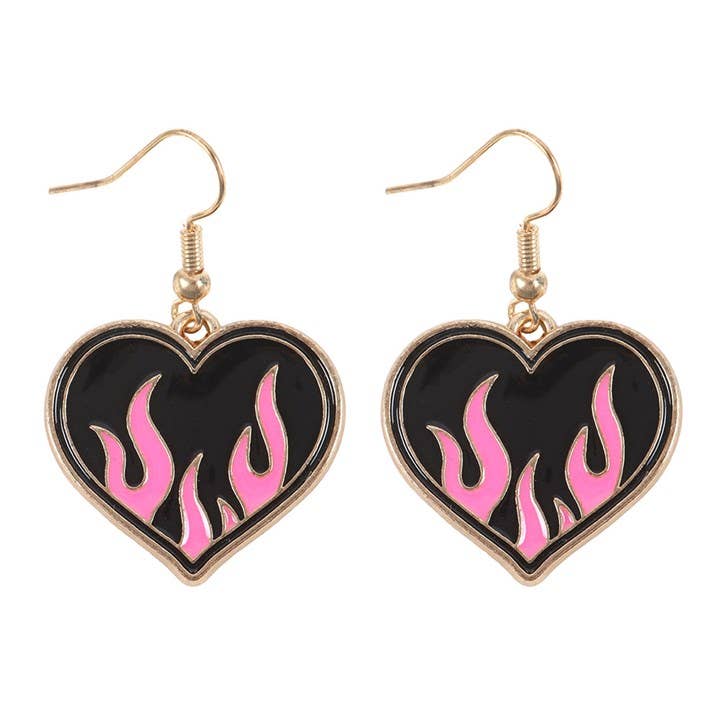 Fiery Heart Earrings