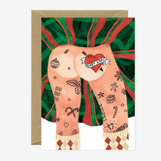 Santa Tattoo - Greeting Card