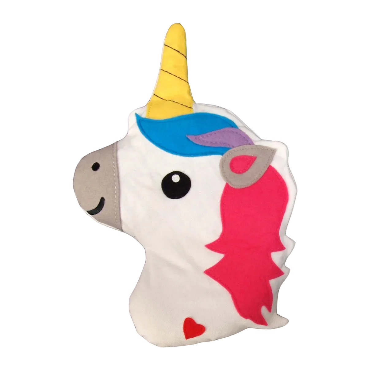 Knuffelbaar verwarmingskussen in de vorm van een eenhoornhoofd