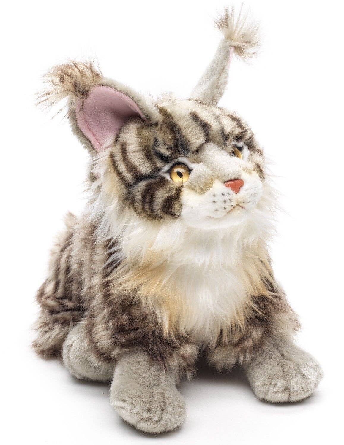 Peluche chat maine coon gris