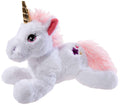 Heunec witte liggende eenhoorn M knuffel — 30 cm
