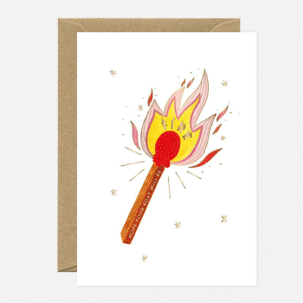Fire Match - Carte de voeux - Feuille dorée