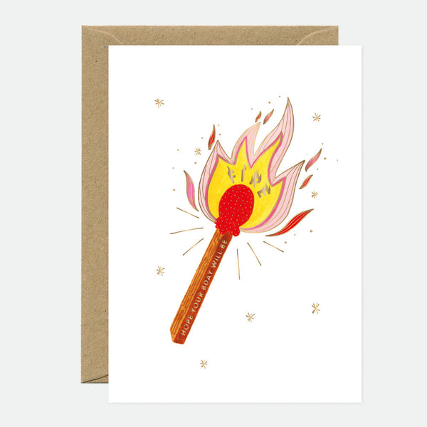 Fire Match - Carte de voeux - Feuille dorée
