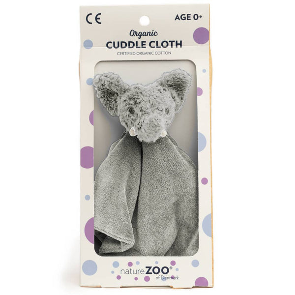 Grijze pluche olifant