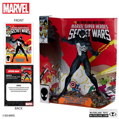 spider man 1 6th scale collectible with scene comic marvel super heroes secret wars 8 mcfarlane toys