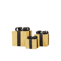 LED-kerstcadeau - S3 - Polystyreen - Goud/Zwart - 15/20/25 cm
