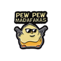 Pin's Canard Jaune "Pew Pew Madafakas!"